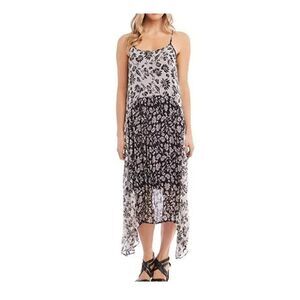 Karen Kane Women's Mixed Print Cami Floral Slip Dress Size L Color Black/White